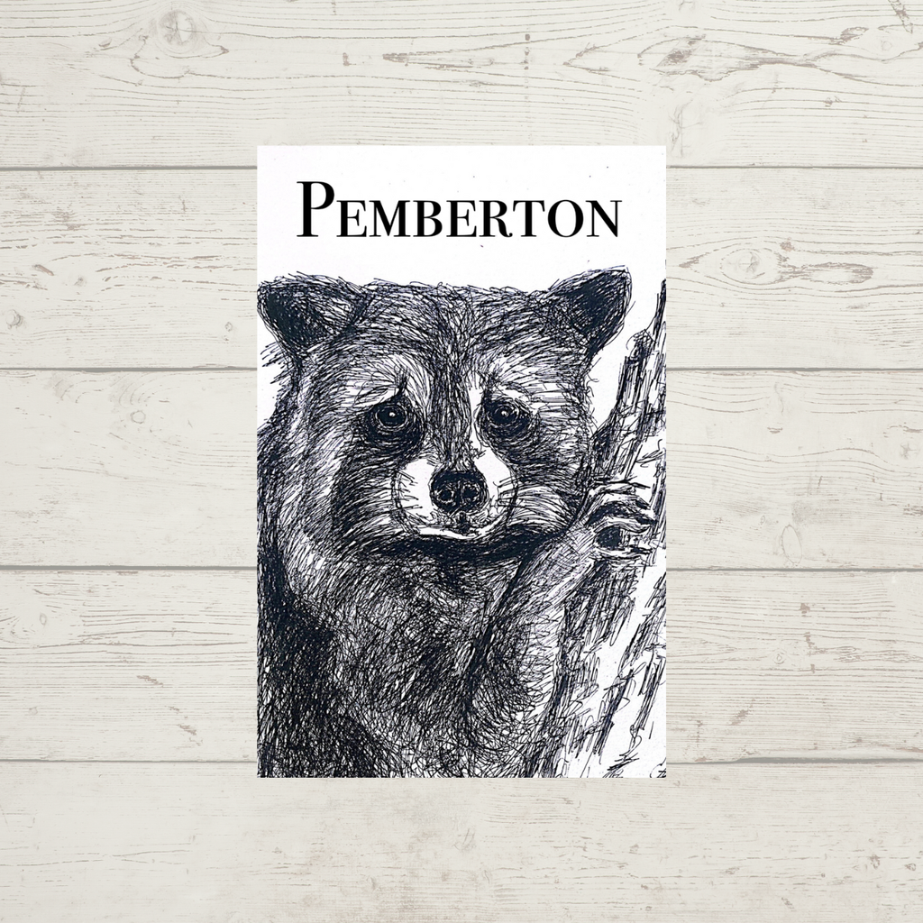 Wooden Fridge Magnet - Sad Racoon by Michaela Ivancova "Pemberton"
