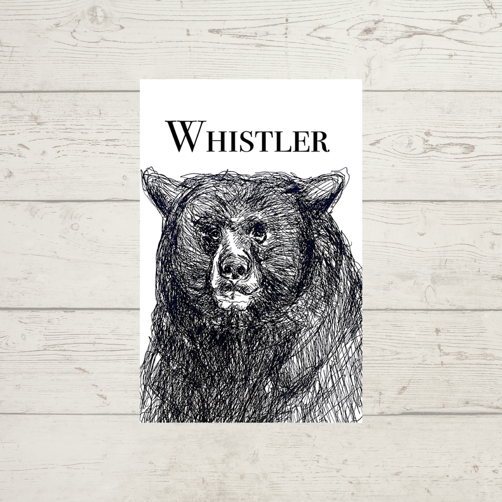 Wooden Fridge Magnet - Whistler Bear by Michaela Ivancova "Whistler"