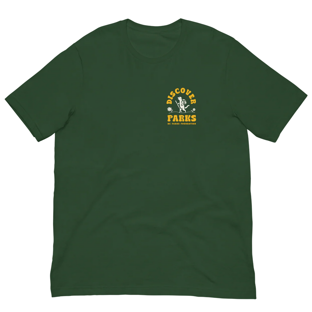 BC T-Shirt - Happy Hiker by BC Parks Foundation (Men's/Unisex, Green)