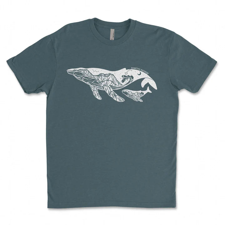 BC T-Shirt - Little Whale by Mountain Mornings (Men’s/Unisex, Ocean Blue)