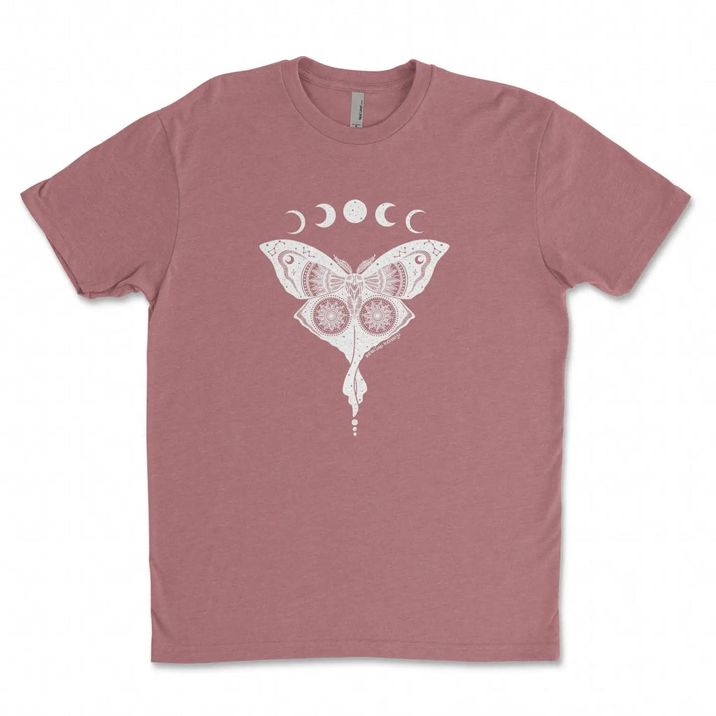 BC T-Shirt - Luna Moth by Mountain Mornings (Men’s/Unisex, Pink)