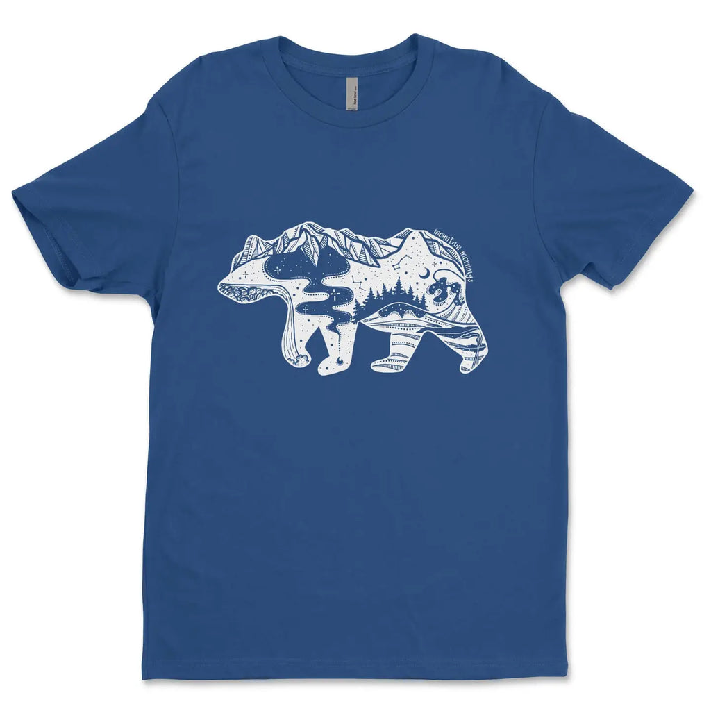 BC T-Shirt - Roaming Bear by Mountain Mornings (Men’s/Unisex, Blue)