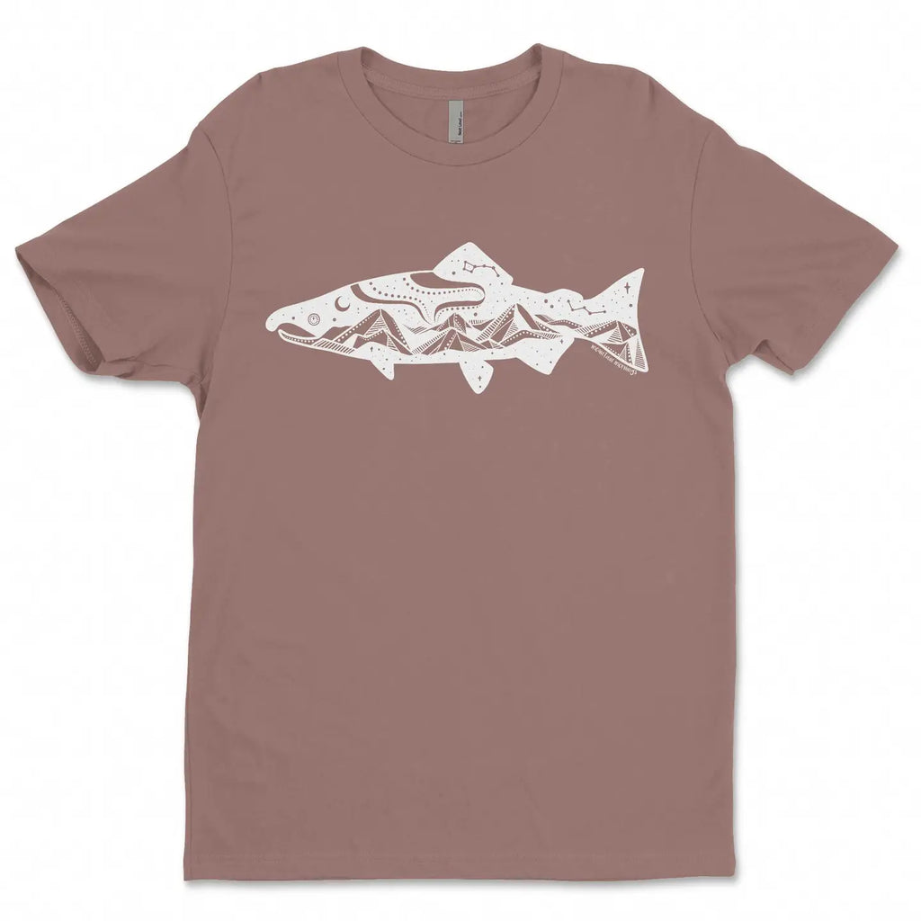 BC T-Shirt - Wild Salmon by Mountain Mornings (Men’s/Unisex, Shiitake)