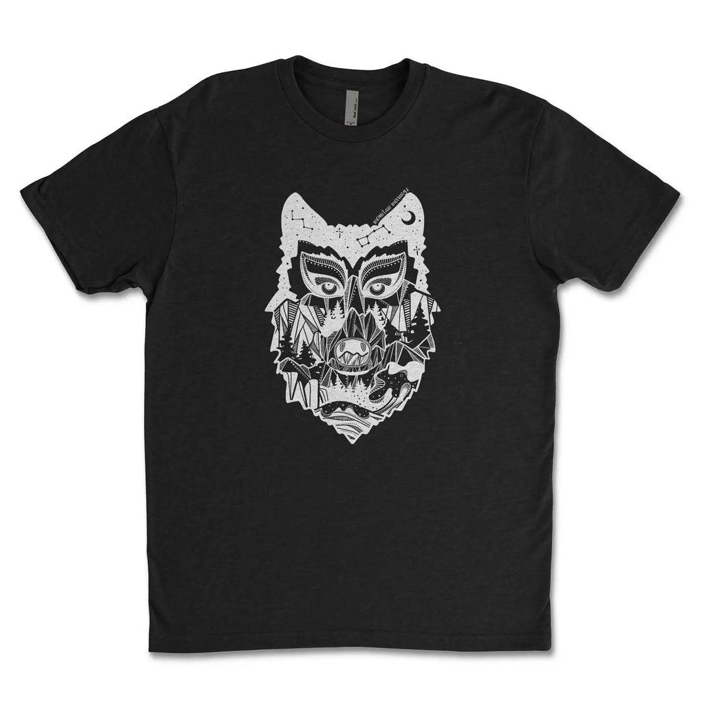 BC T-Shirt - Wolf by Mountain Mornings (Men’s/Unisex, Black)