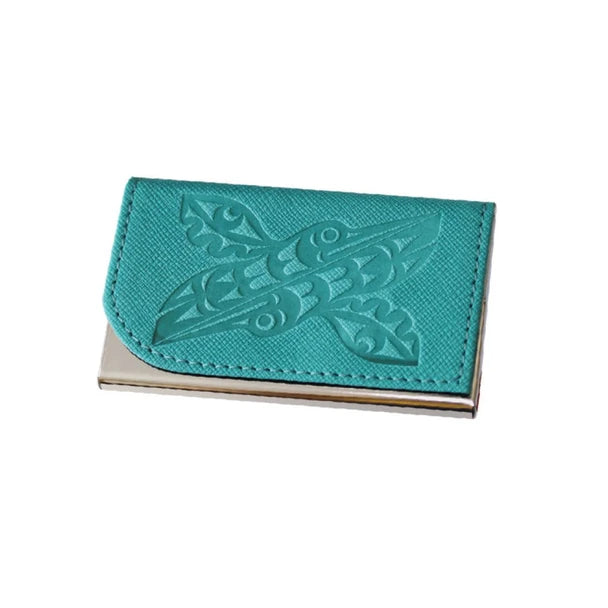Card Holder - Hummingbirds by Maynard Johnny Jr. (Teal)