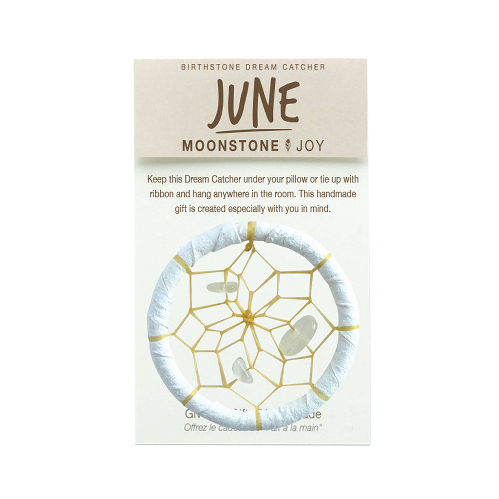 Birthstone Dream Catcher - June / Moonstone (1.5")