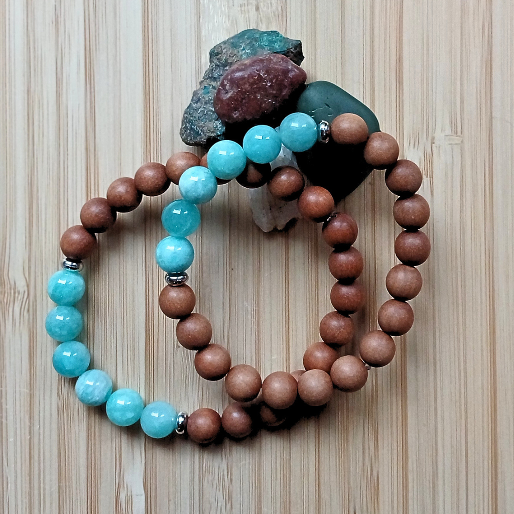 Healing Bracelet - Amazonite & Sandalwood
