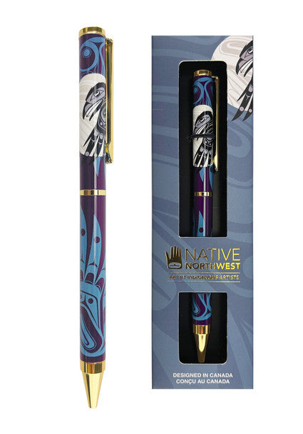 Boxed Ballpoint Pen - Raven Moon by Allan Weir