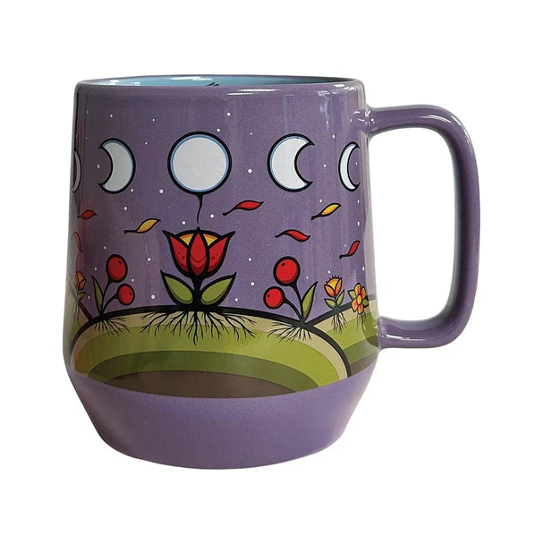 Ceramic Coffee Mug 20 oz - Moon Floral by Justine Proulx