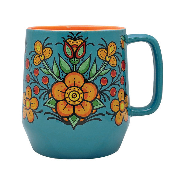 Ceramic Coffee Mug 20 oz - Prairie Beadwork by Justine Proulx
