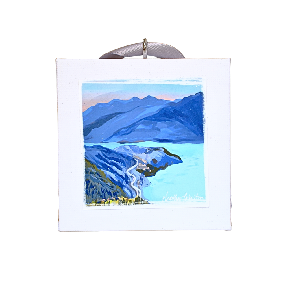 Mini Canvas Art Ornament – Sea To Sky near Squamish by Heather Johnston