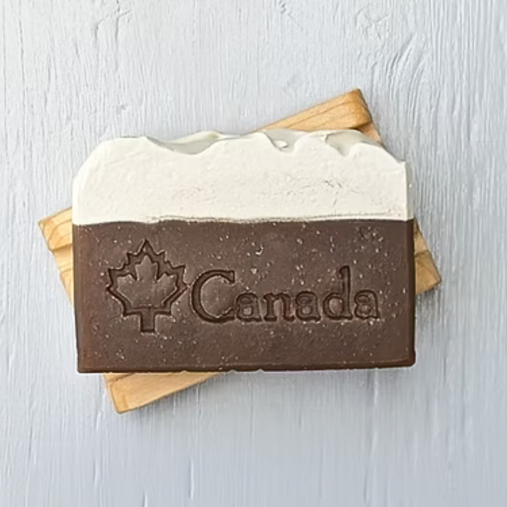 Natural Soap Bar - Canada by Be Clean Naturally (115 g), handcrafted peppermint and chai soap made in British Columbia, Canada - front view