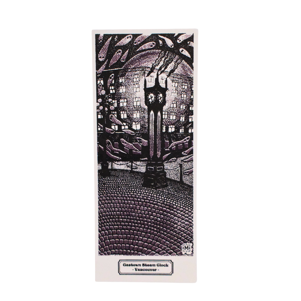 Vancouver Bookmark - Gastown Steam Clock, Vancouver by Melisse Carron (Paper, Black & White)