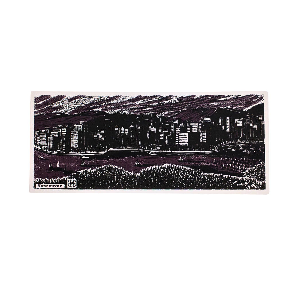 Vancouver Bookmark - Skyline & Mountains by Melisse Carron (Paper, Black & White)