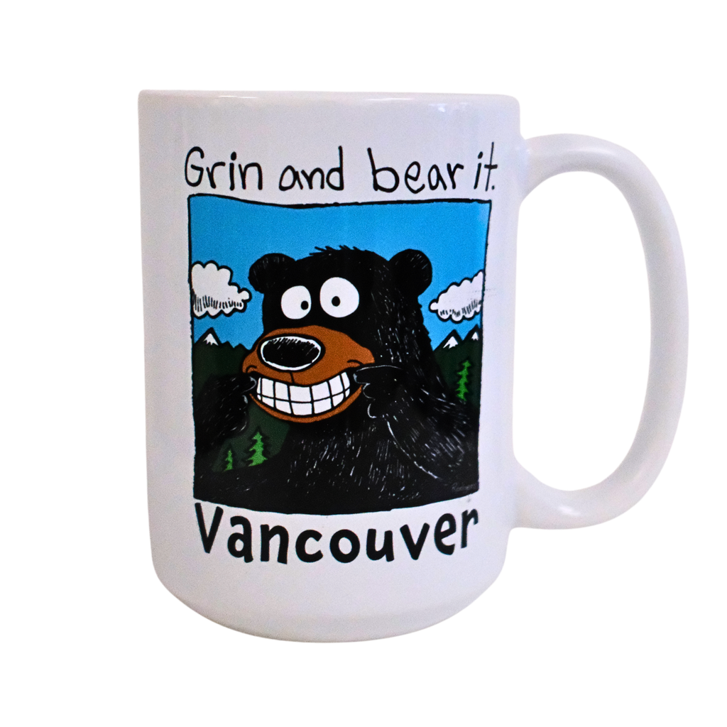 Ceramic Vancouver Coffee Mug 16 oz - "Grin & Bear It" by Glenn Rodgers