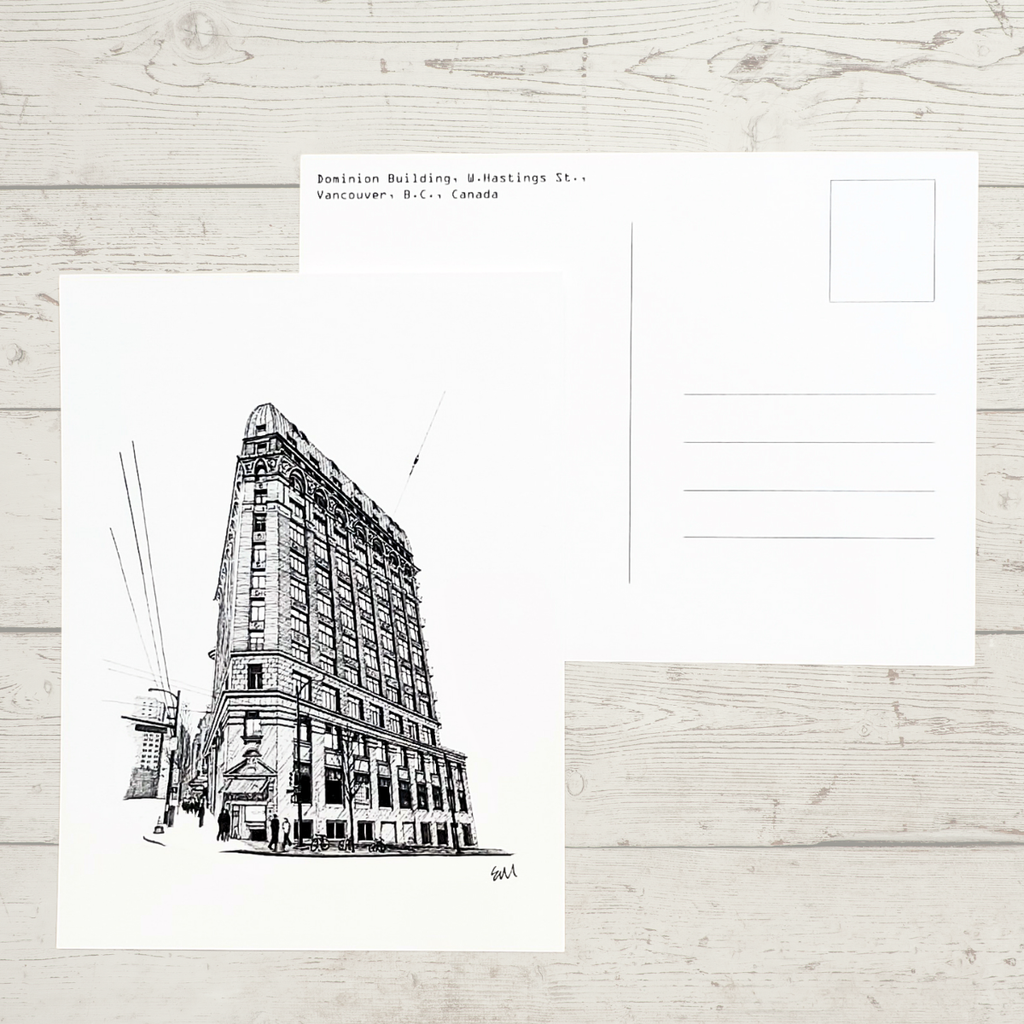 Vancouver Postcard - Dominion Building by Elaine Morrow