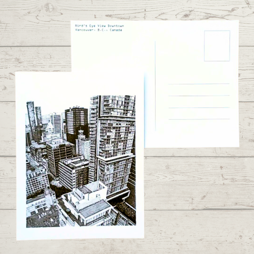 Vancouver Postcard - Downtown Drama by Elaine Morrow