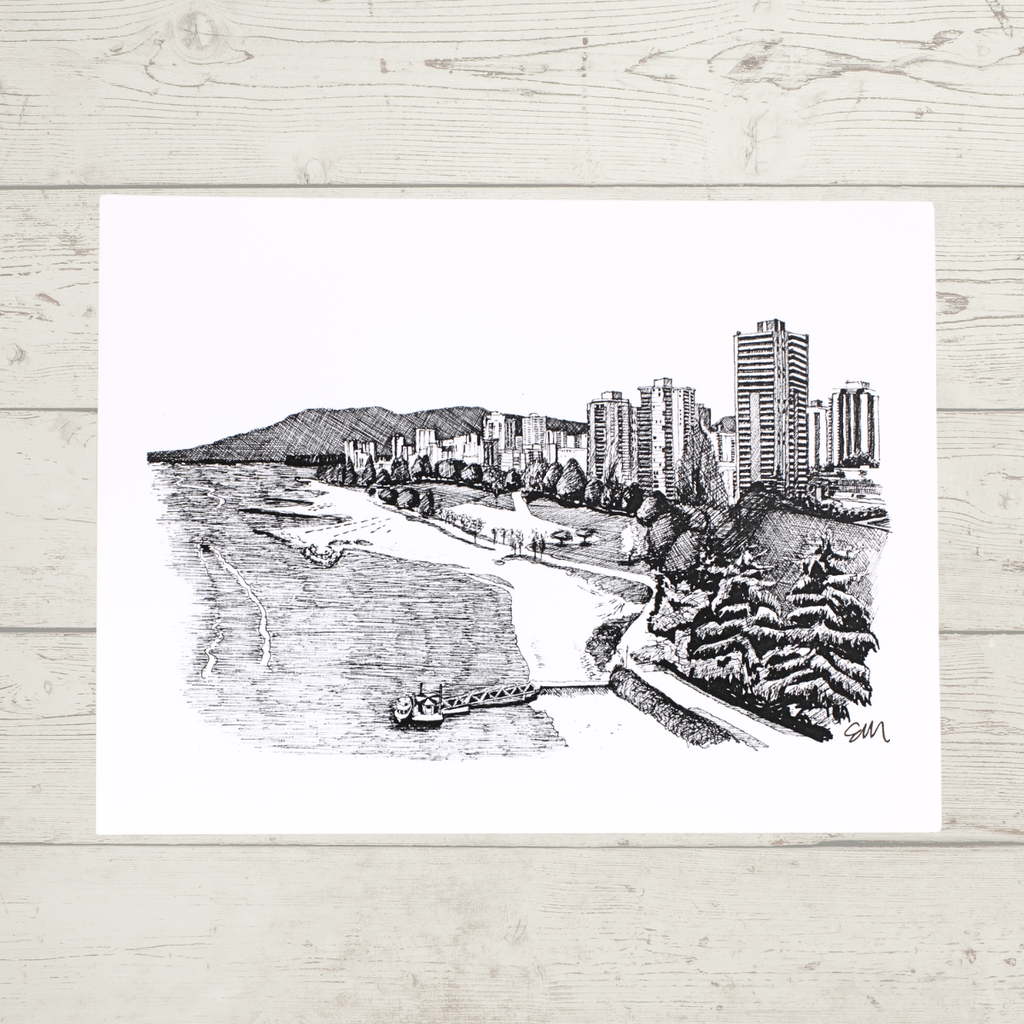 Vancouver Postcard - English Bay by Elaine Morrow