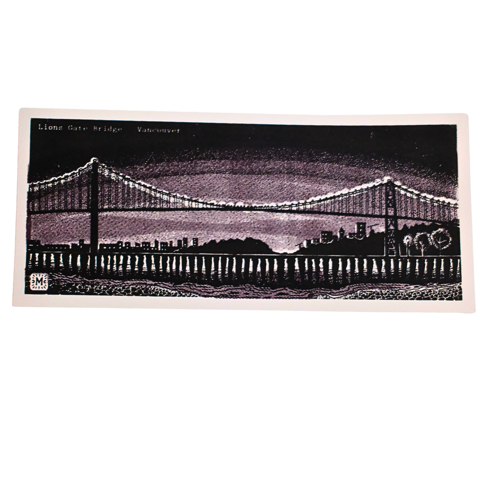 Vancouver Postcard - Lionsgate Bridge by Melisse Carron (Black & White)