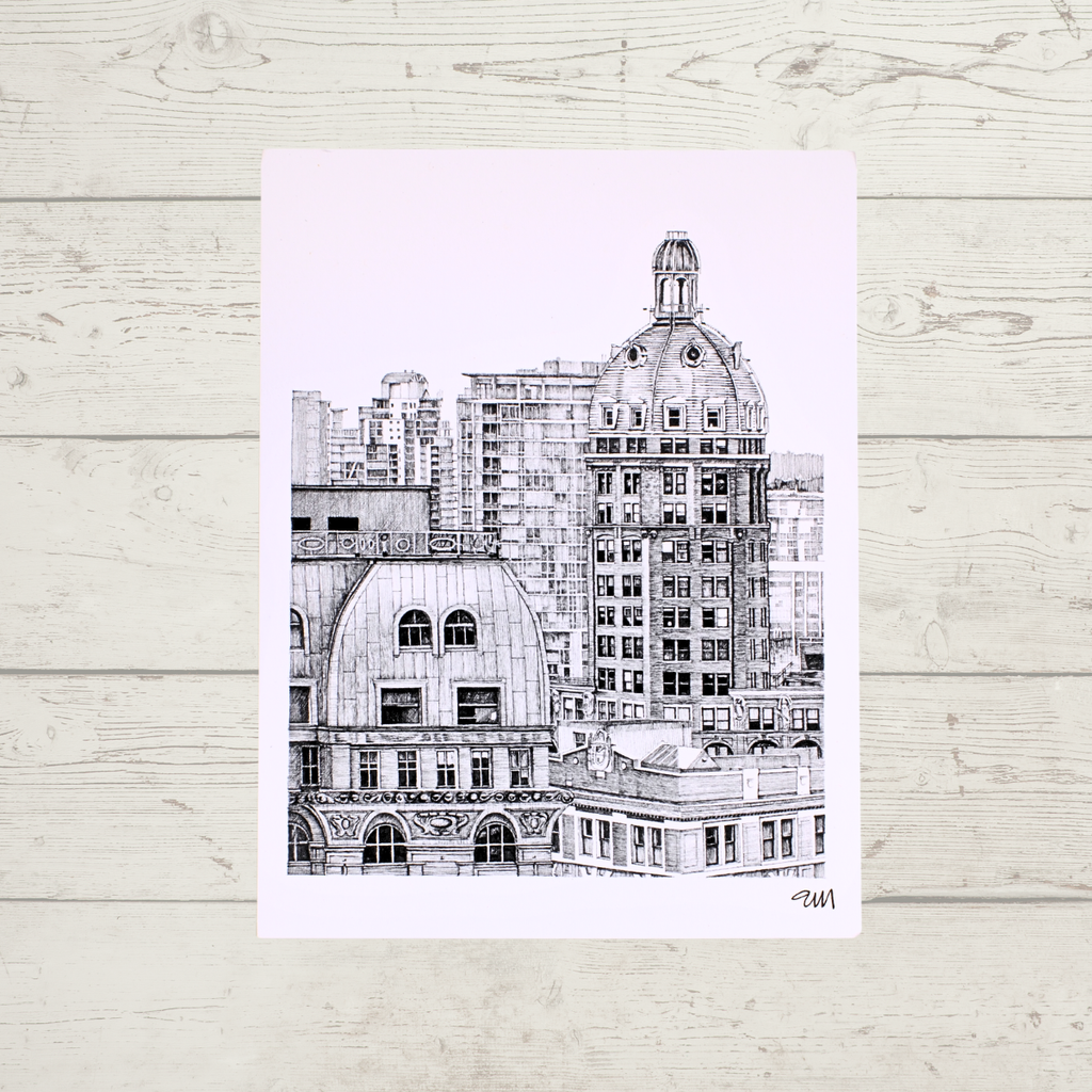 Vancouver Postcard - The Sun Tower and Dominion Building by Elaine Morrow