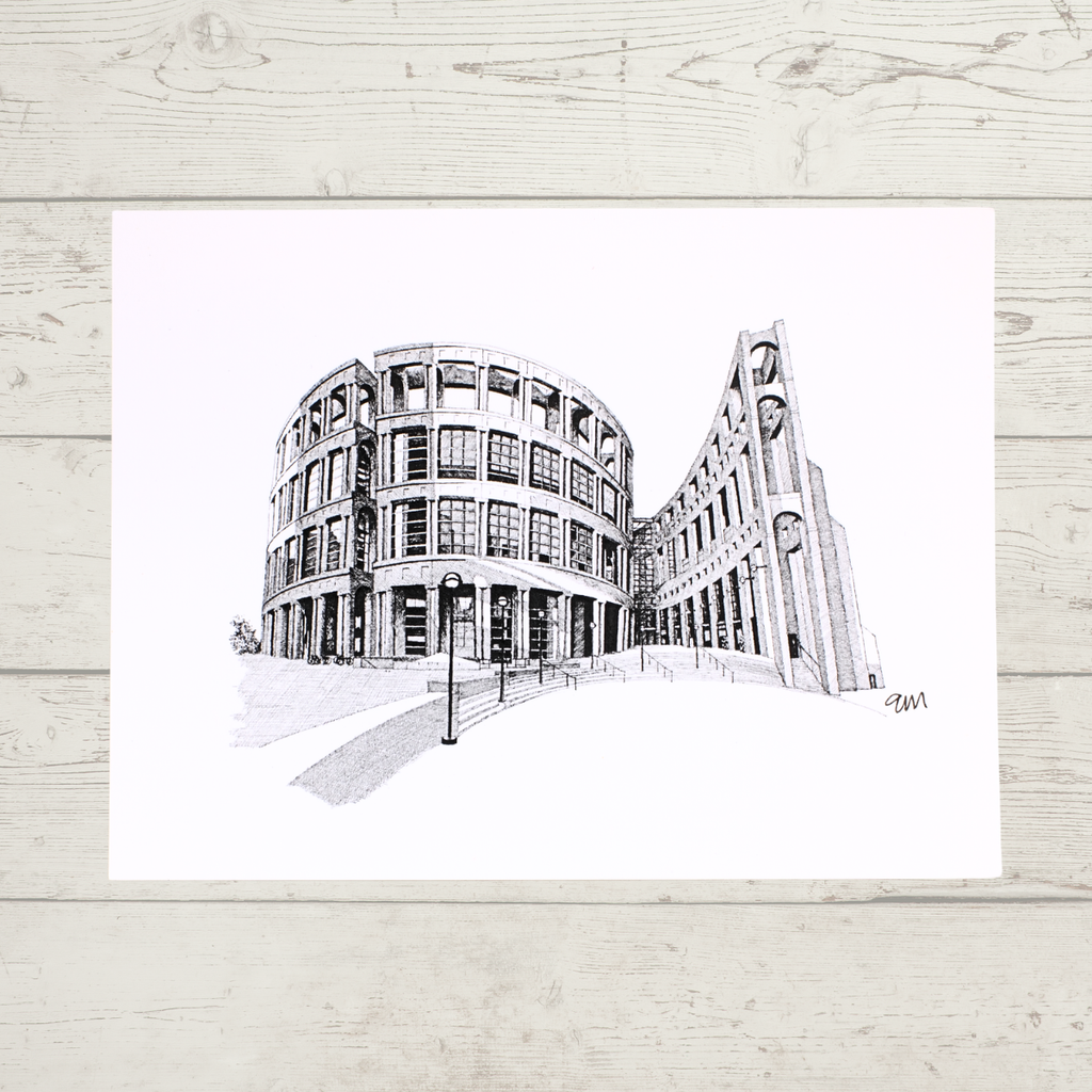 Vancouver Postcard - Vancouver Public Library by Elaine Morrow