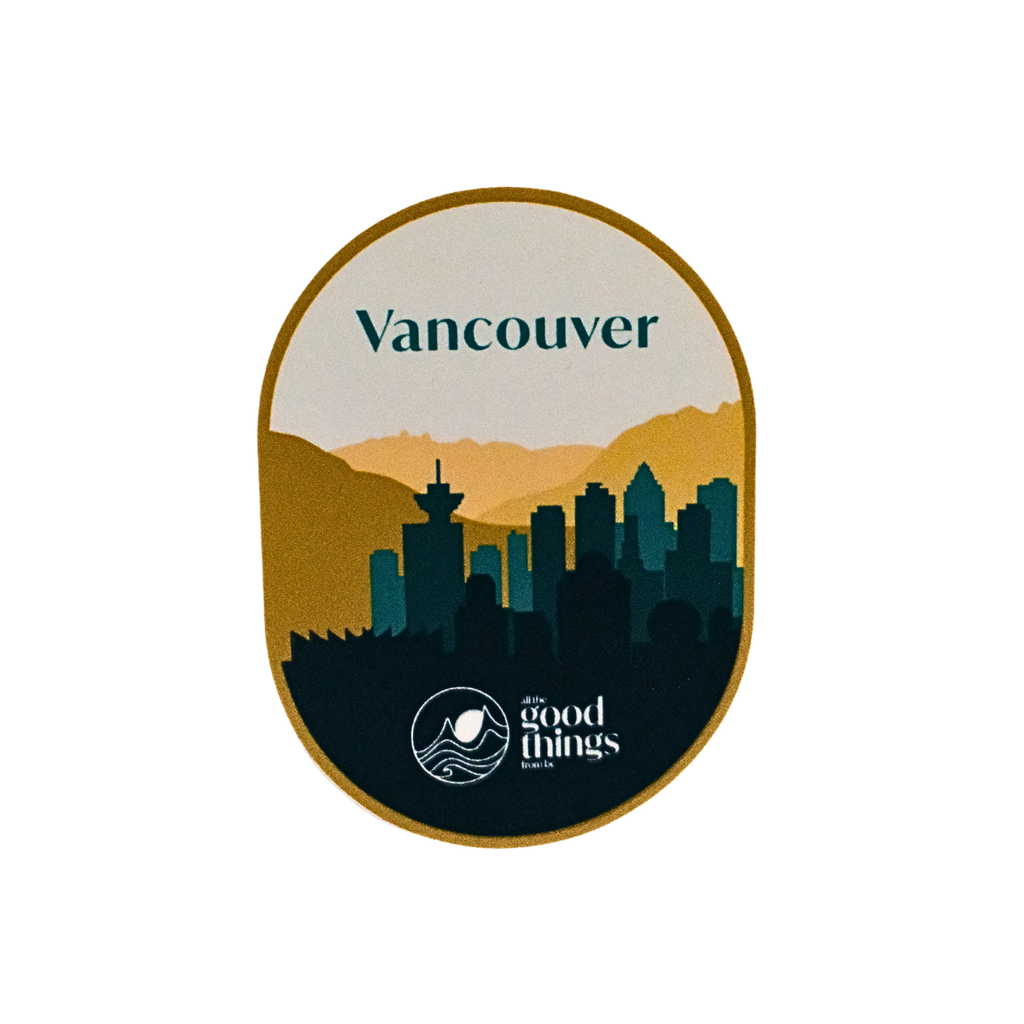 Vancouver Sticker – Vancouver Lines by All The Good Things From BC (Oval)