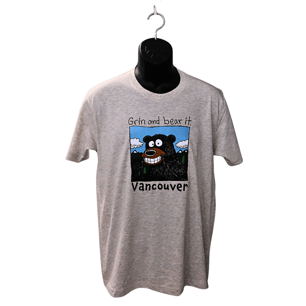 Vancouver T-Shirt - "Grin & Bear It" by Glenn Rodgers (Men's/Unisex, Light Heather Grey)