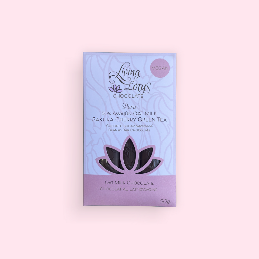 Living Lotus Chocolate - Sakura Cherry Green Tea Oat Milk Chocolate