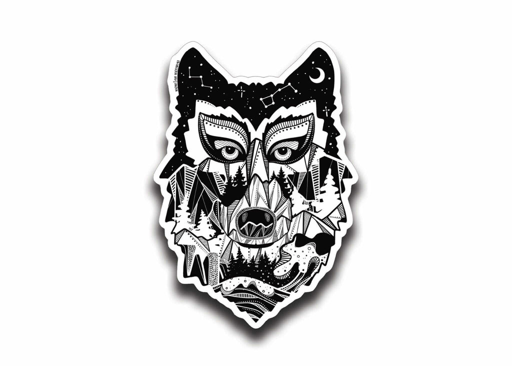 BC Sticker - Wolf Head by Mountain Mornings