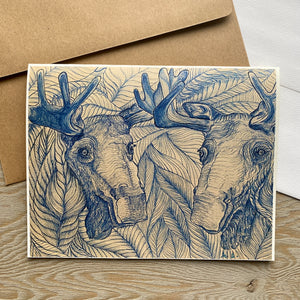 Greeting Card - Blueberry Moose by Michaela Ivancova Art-Card-MachiMela Art-[bc artist]-[local bc gift]-[original artwork bc]-All The Good Things From BC