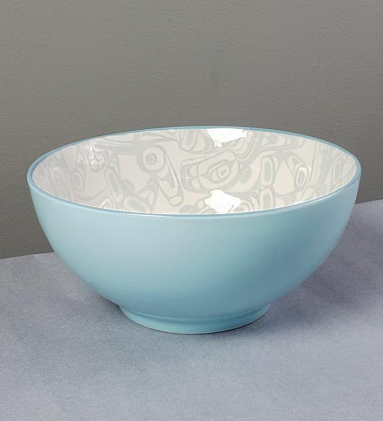 Porcelain Art Bowl - Orca by Kelly Robinson (Large)-Bowl-Panabo-[authentic indigenous design]-[native artist canada]-[bc gift]-All The Good Things From BC