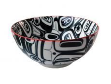 Porcelain Art Bowl - Raven Transforming by Kelly Robinson (Large)-Bowl-Panabo-[authentic indigenous design]-[native artist canada]-[bc gift]-All The Good Things From BC