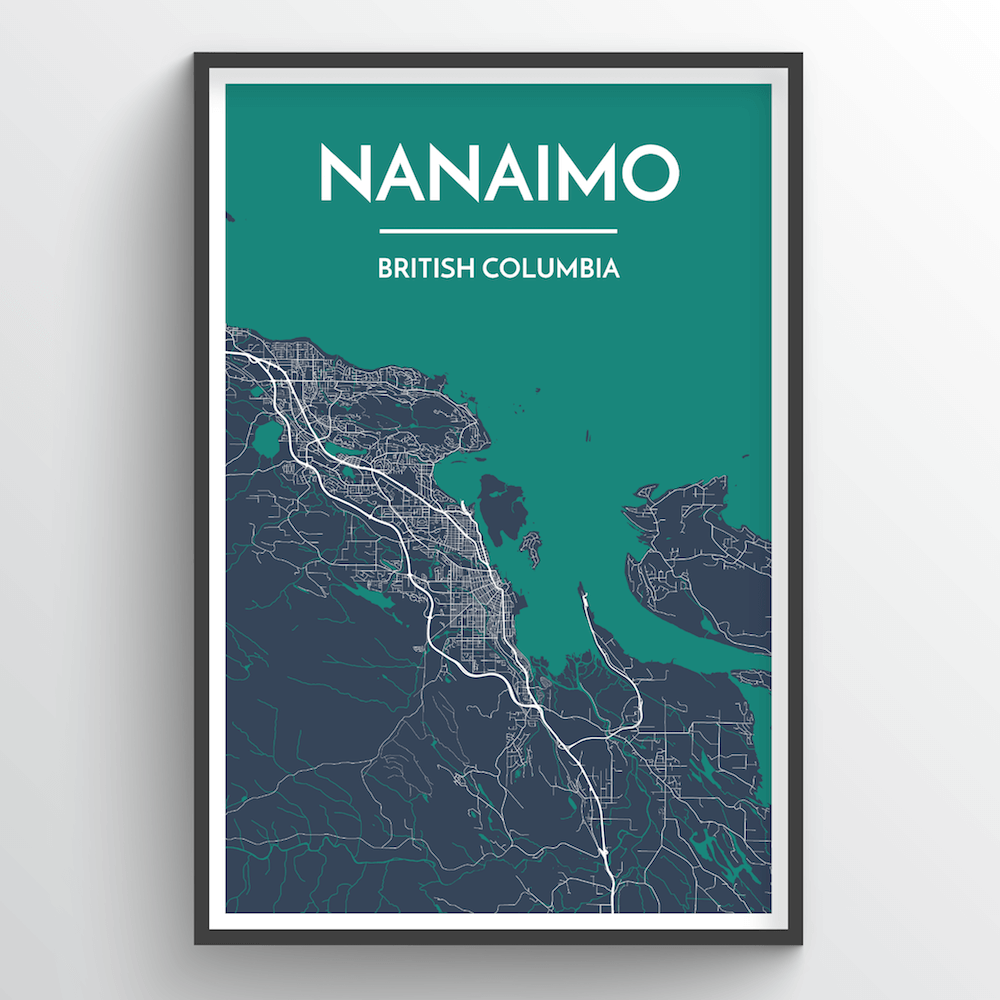 City Map Art Print - Nanaimo (Light & Dark Green)-Art Print-Point Two Design-[best paper print]-[great home decor idea]-[printed in bc]-All The Good Things From BC