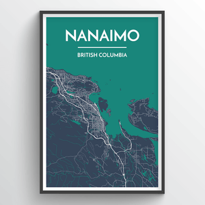 City Map Art Print - Nanaimo (Light & Dark Green)-Art Print-Point Two Design-[best paper print]-[great home decor idea]-[printed in bc]-All The Good Things From BC