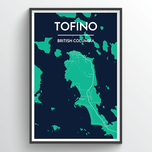 City Map Art Print - Tofino (Light & Dark Green)-Art Print-Point Two Design-[best paper print]-[great home decor idea]-[printed in bc]-All The Good Things From BC