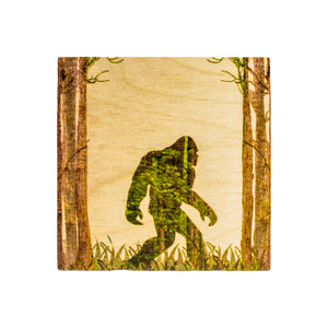 Coaster - Sasquatch in Woods-Coasters-Woodly-[made in bc]-[wooden coaster]-[best gift idea]-All The Good Things From BC