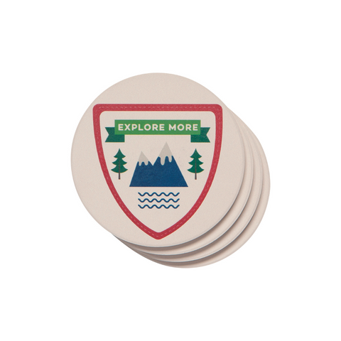 Coaster - Explore More (Set of 4)-Coasters-Danica Studio-[made in bc]-[wooden coaster]-[best gift idea]-All The Good Things From BC