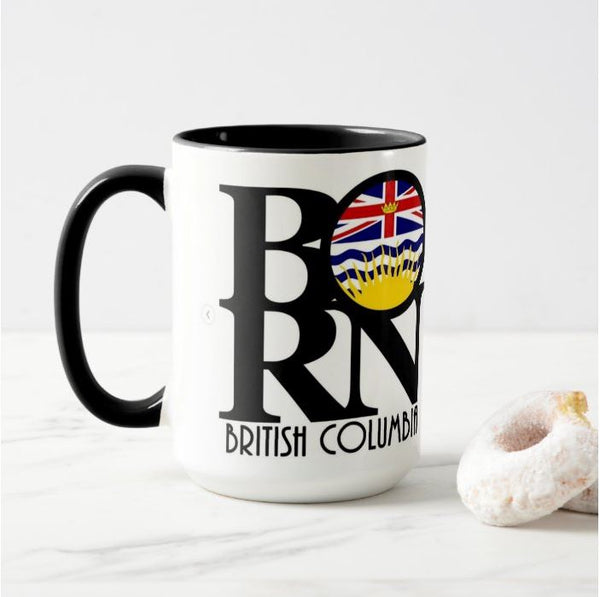 Coffee Mug - Born in British Columbia-White Mug-All The Good Things From BC-[best bc gift]-[printed in whistler bc]-[coffee mug from british columbia]-All The Good Things From BC