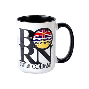 Coffee Mug - Born in British Columbia-White Mug-All The Good Things From BC-[best bc gift]-[printed in whistler bc]-[coffee mug from british columbia]-All The Good Things From BC