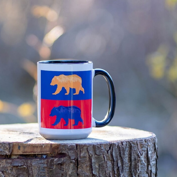 Coffee Mug - Pop Bear by Justin LeRose-White Mug-All The Good Things From BC-[bc coffee mug]-[designed in bc]-[best bc coffee mug]-All The Good Things From BC
