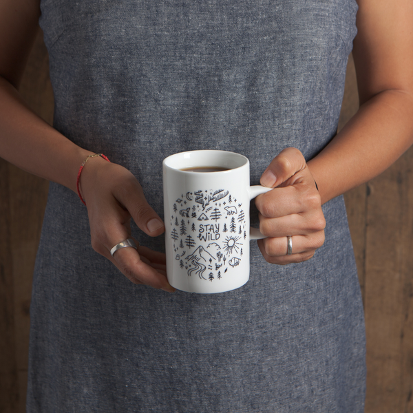 Coffee Mug - Stay Wild-White Mug-Danica Studio-[bc coffee mug]-[designed in bc]-[best bc coffee mug]-All The Good Things From BC