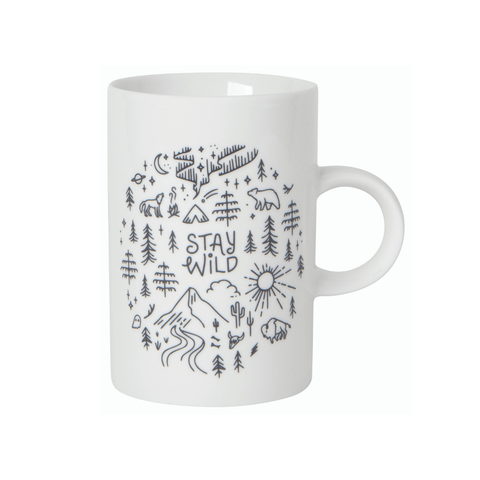 Coffee Mug - Stay Wild-White Mug-Danica Studio-[bc coffee mug]-[designed in bc]-[best bc coffee mug]-All The Good Things From BC