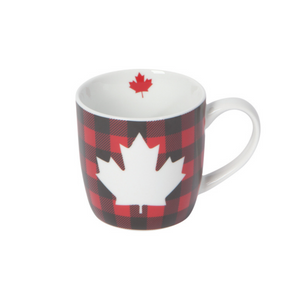 Coffee Mug - Buffalo Plaid with Maple Leaf