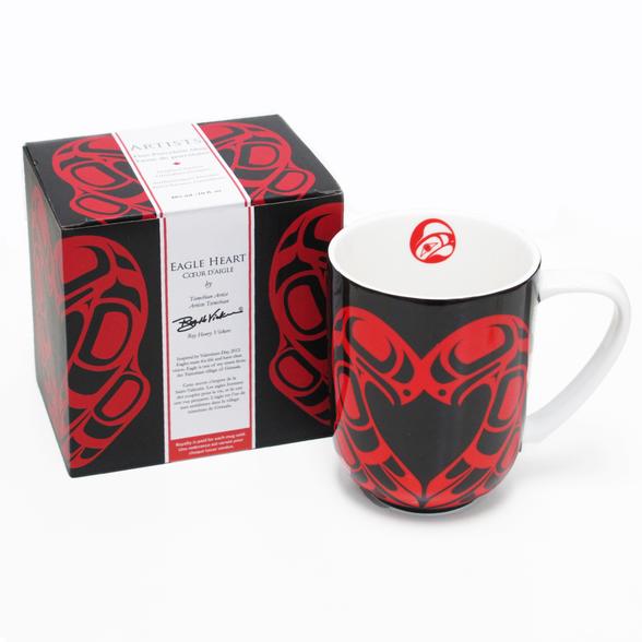 Coffee Mug - Eagle Heart by Roy Henry Vickers-White Mug-Oscardo-[bc coffee mug]-[designed in bc]-[best bc coffee mug]-All The Good Things From BC