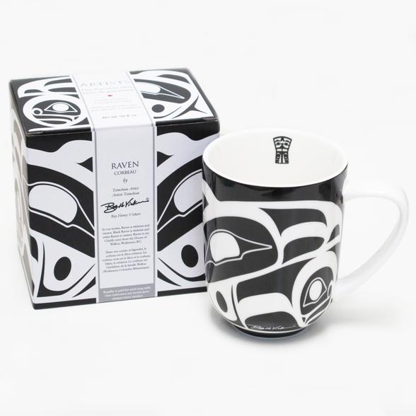 Coffee Mug - Raven by Roy Henry Vickers-White Mug-Oscardo-[bc coffee mug]-[designed in bc]-[best bc coffee mug]-All The Good Things From BC
