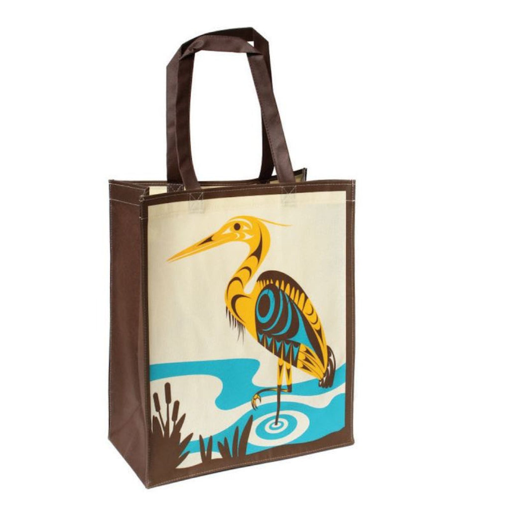 Reusable Shopping Bag - Large - Heron by Francis Horne Sr.-Bag-Native Northwest-[best canva tote]-[fun quality shopping bag]-[designed in bc canada]-All The Good Things From BC
