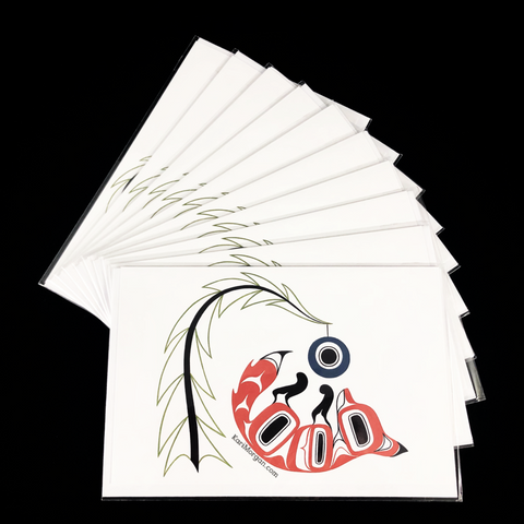 Greeting Card - Christmas Fox by Kari Morgan (K'alaajex)-Card-Kari Morgan Designs-[authentic indigenous design]-[native art Christmas card]-[best bc gift]-All The Good Things From BC