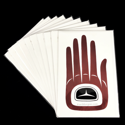 Greeting Card - Healing Hand by Kari Morgan (K'alaajex)-Card-Kari Morgan Designs-[authentic indigenous design]-[native art Christmas card]-[best bc gift]-All The Good Things From BC