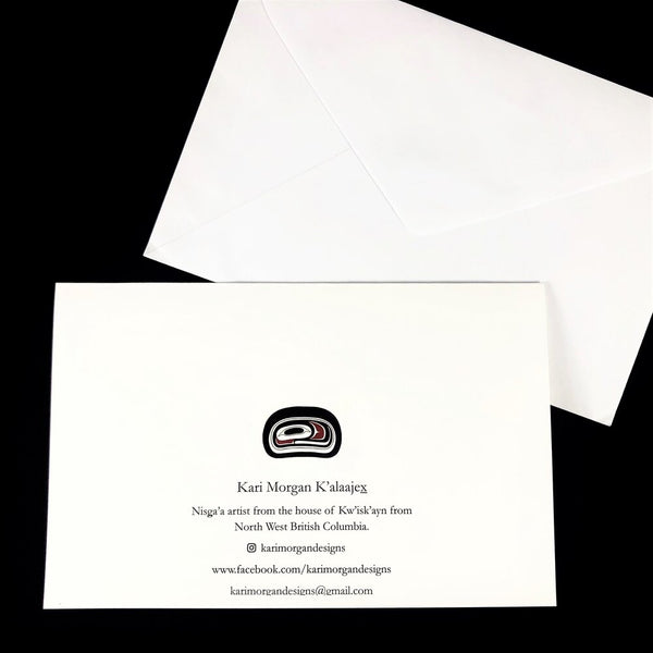 Greeting Card - Healing Hand by Kari Morgan (K'alaajex)-Card-Kari Morgan Designs-[authentic indigenous design]-[native art Christmas card]-[best bc gift]-All The Good Things From BC