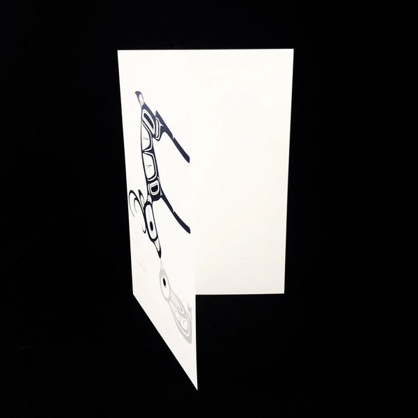 Greeting Card - Winter Raven by Kari Morgan (K'alaajex)-Card-Kari Morgan Designs-[authentic indigenous design]-[native art Christmas card]-[best bc gift]-All The Good Things From BC